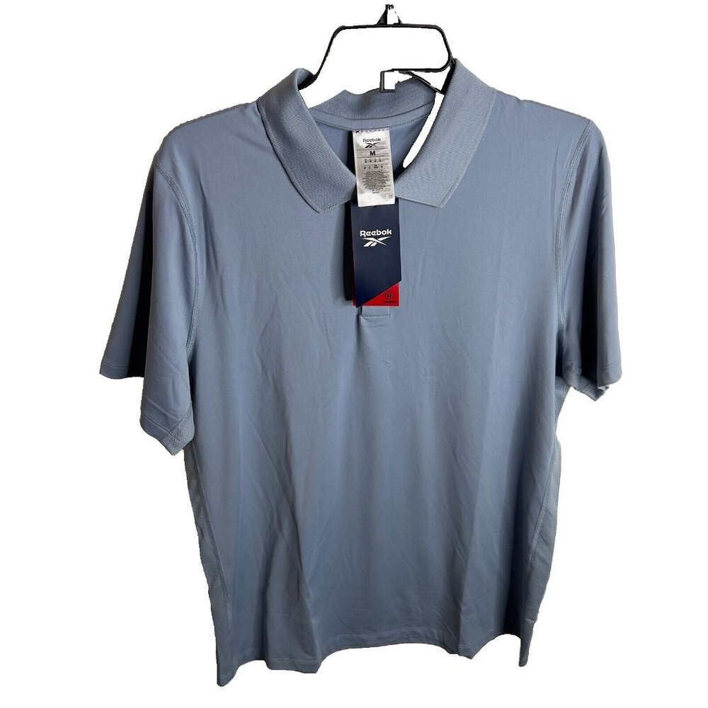 Reebok Men's Short Sleeve Performance Training Polo Shirt - Vintage Blue Size M